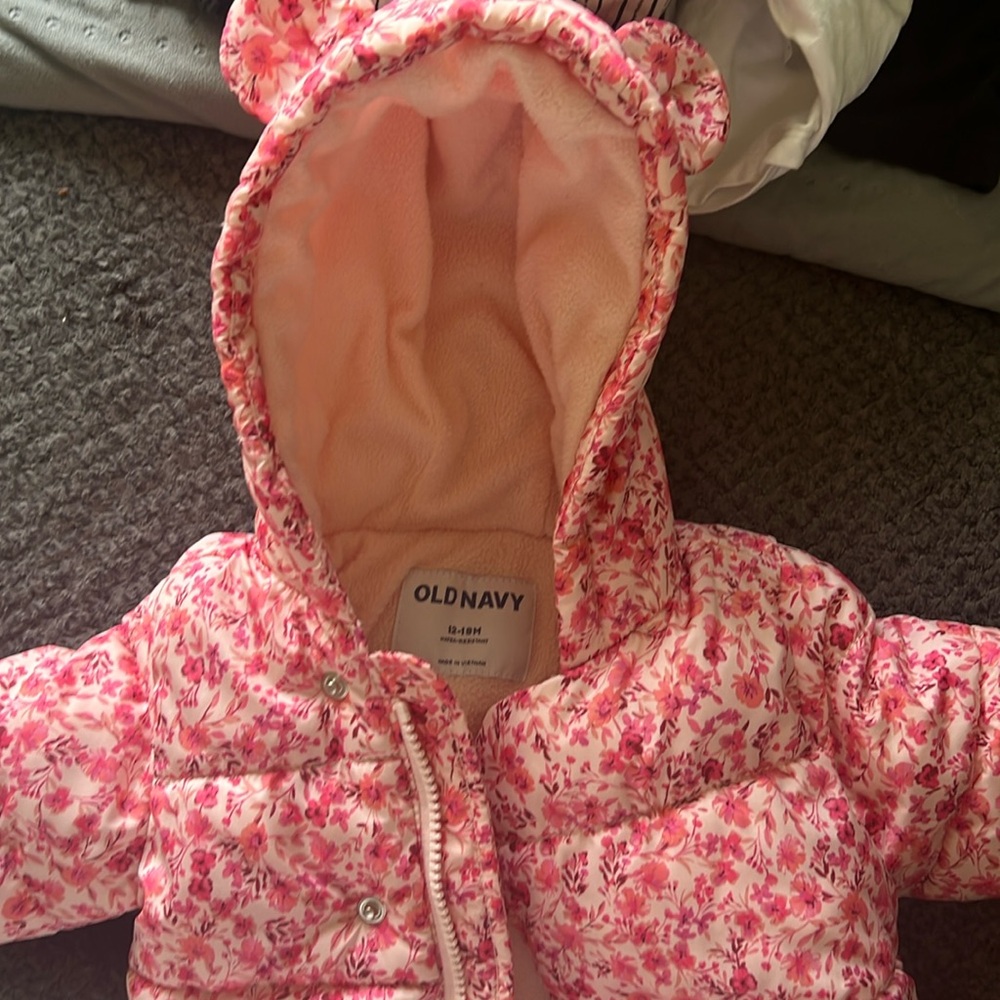 Toddler girls winter coat fleece inside